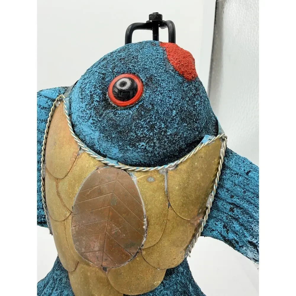 tonala mexican pottery Fish. Made Of Lava Stone. 1970 - 1990.